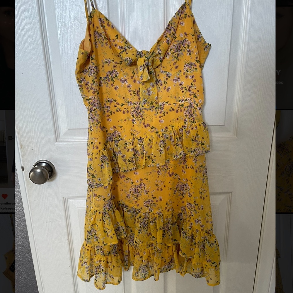 Lulus Yellow Floral Dress